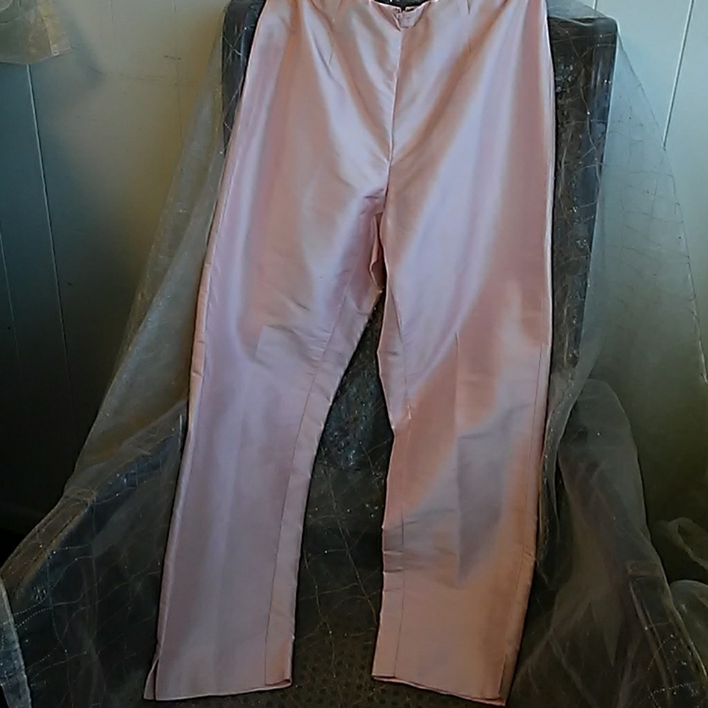 Ralph Lauren Collection Pale Pink Raw Silk Pants